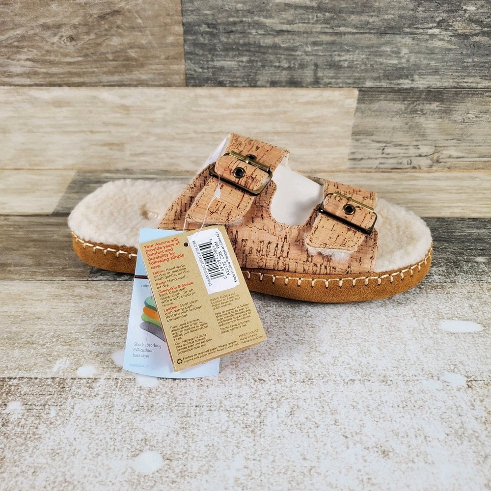 Acorn Camden Womens‎ Slide Sandals Sz 6.5 - 7.5 Double Buckle Slip On Open Toe